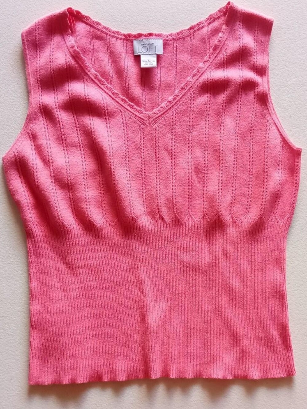 ❗Ann Taylor Pink Tank Sweater Blouse Large❗